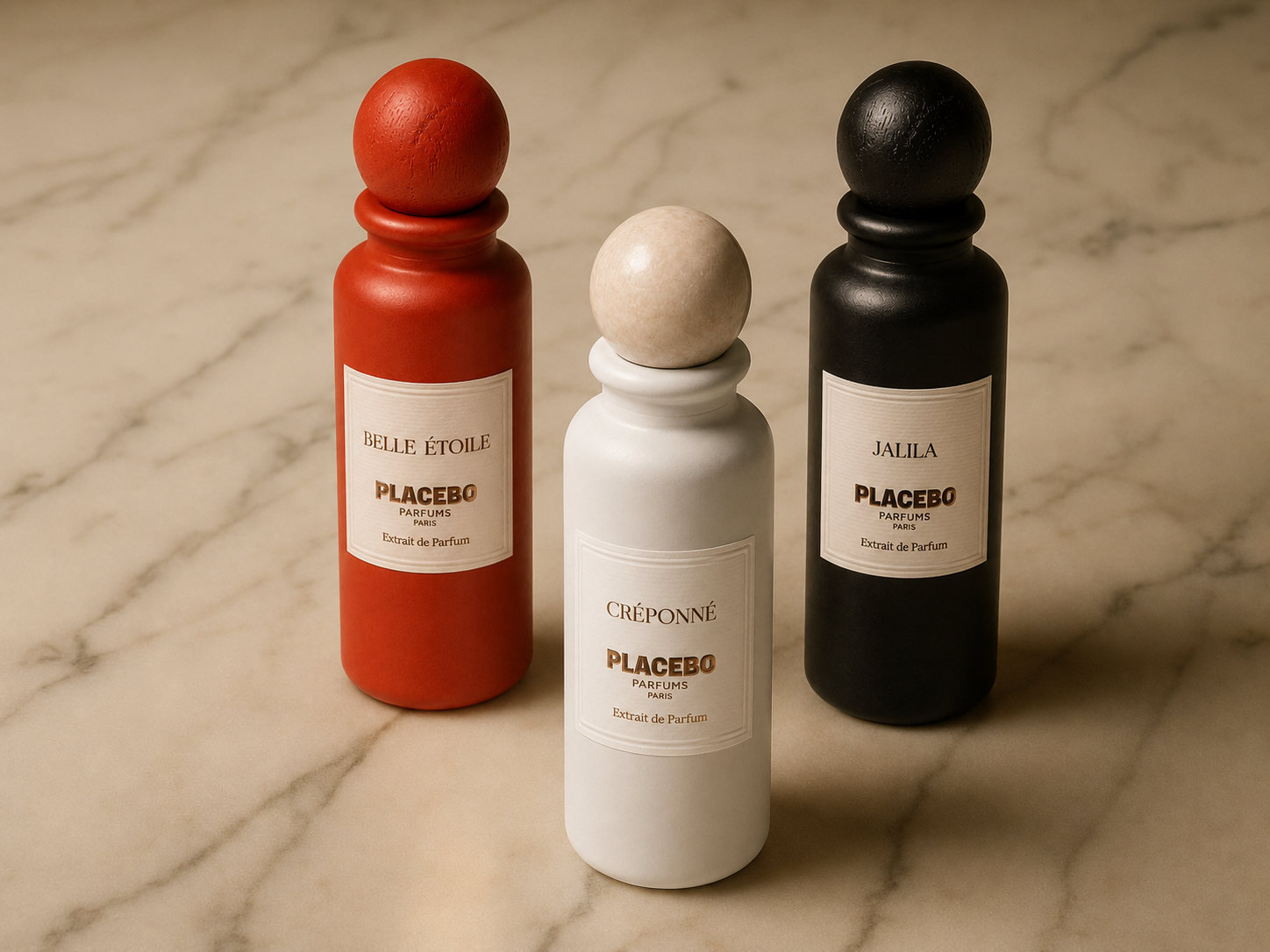 Accords parfumés — flacons d'extraits de parfum Placebo Paris